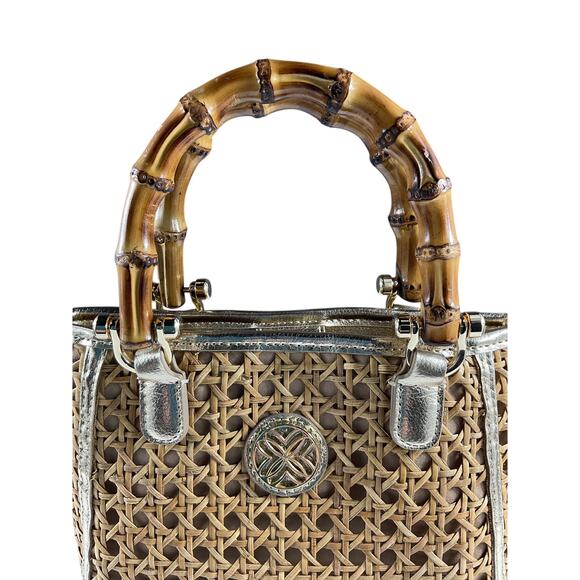 Lilly Pulitzer 'Adrian' Beige Cane Mini Bag - Picture 5 of 9